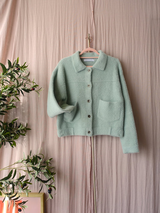 Rino & Pelle bubbly boxy fit shacket pastel mint