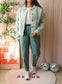 Rino & Pelle bubbly boxy fit shacket pastel mint