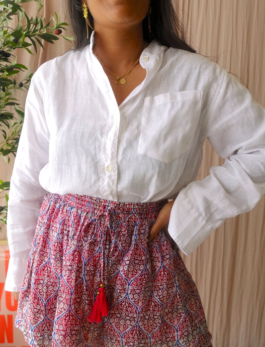 Robert Friedman Natil luxe linnen blouse wit