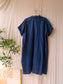 OPUS wajoni midi cotton jurk navy