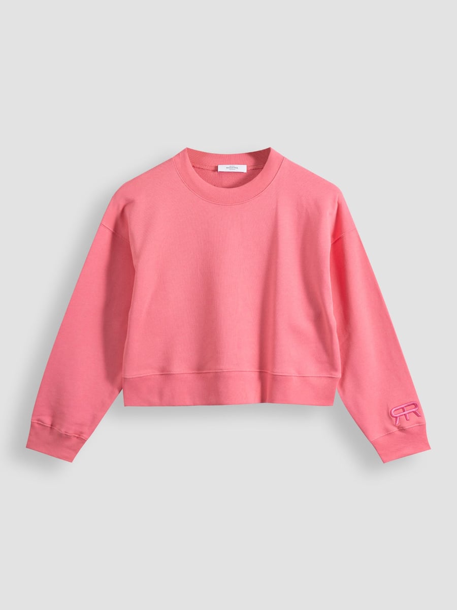 Roseanna boxy fit cotton sweater hot pink
