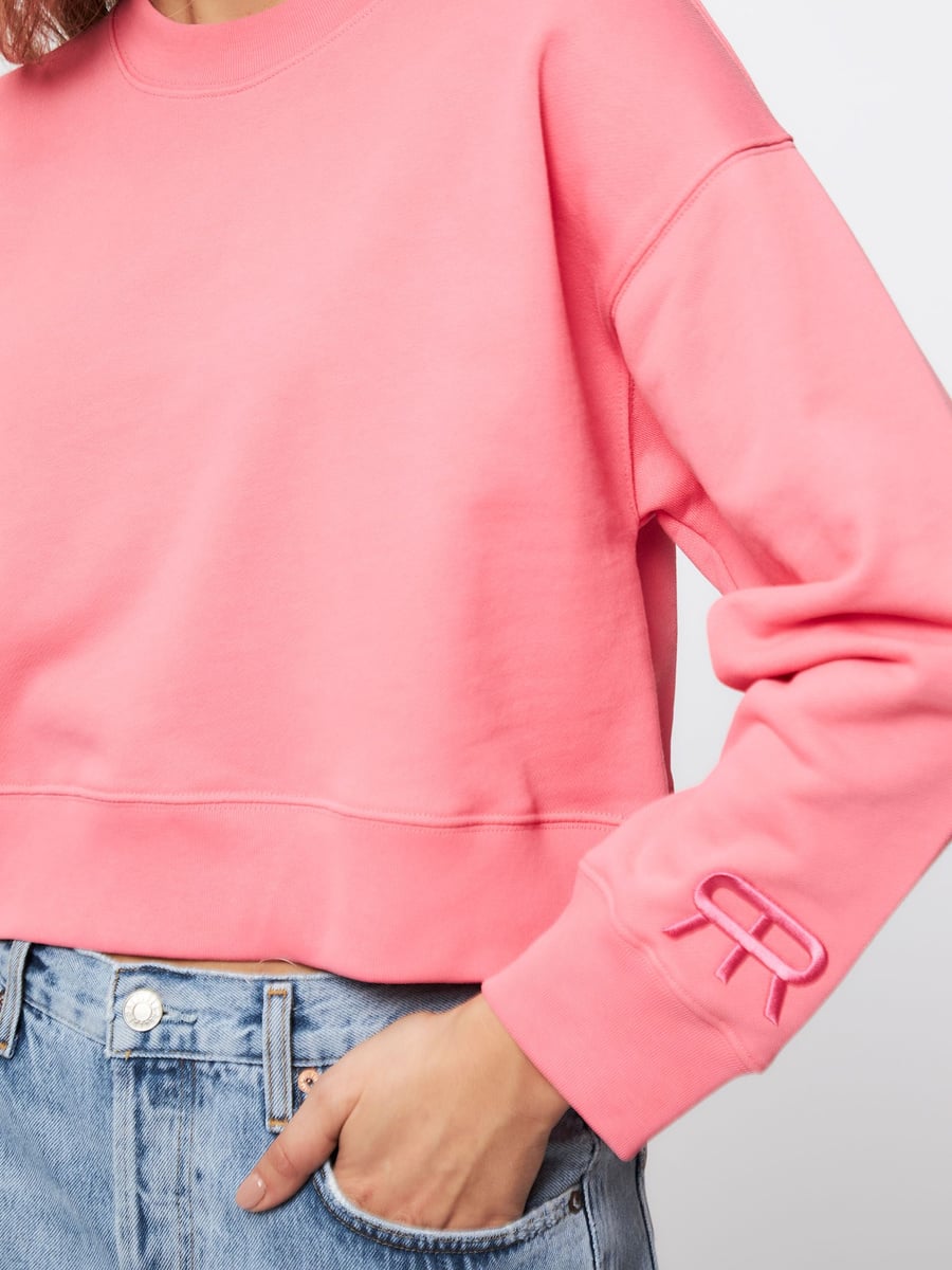 Roseanna boxy fit cotton sweater hot pink