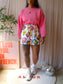Roseanna boxy fit cotton sweater hot pink