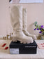 Sacha high leather chunky boots offwhite
