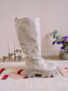 Sacha high leather chunky boots offwhite