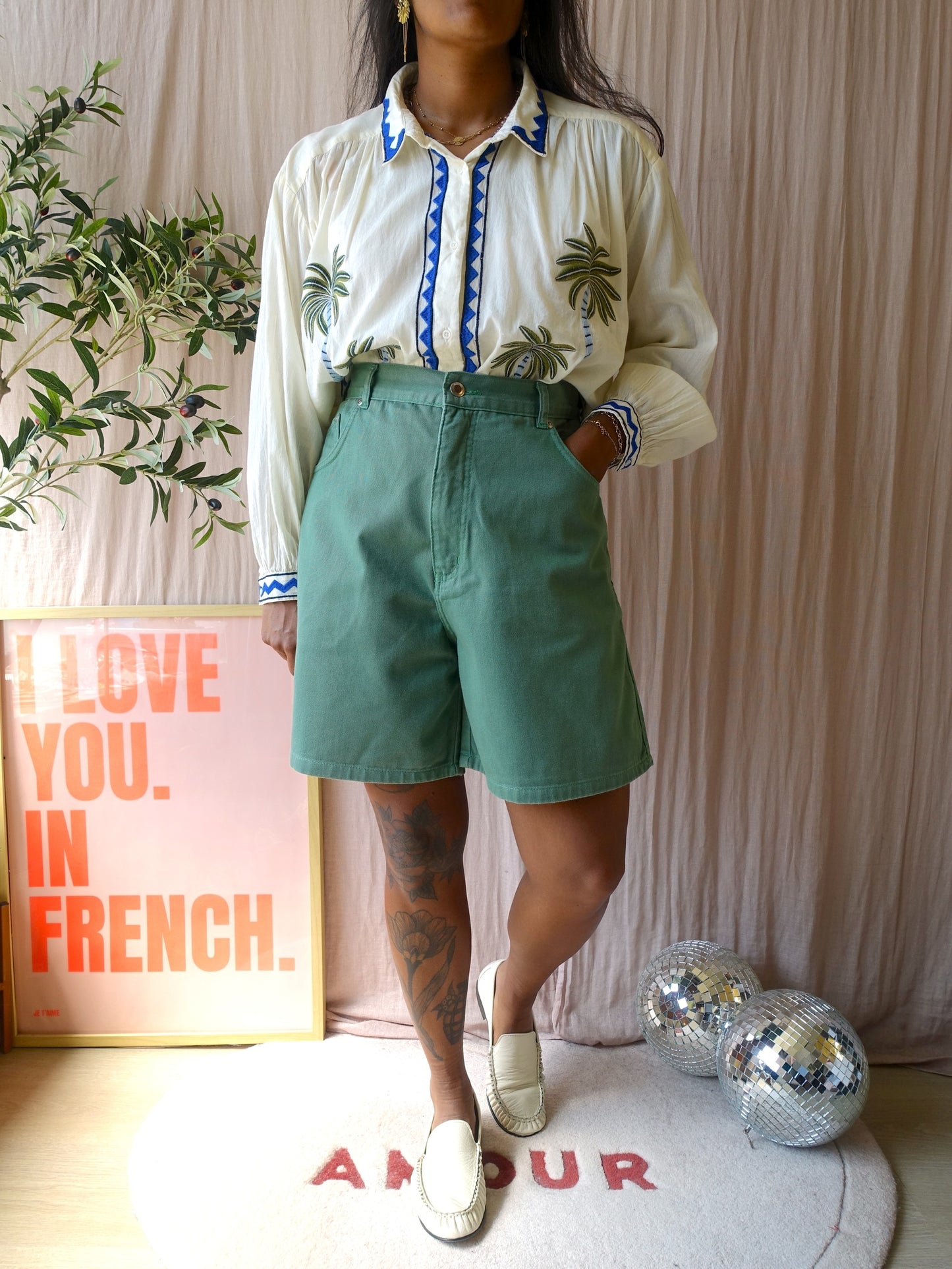Sacrécoeur embroidered ali jungle blouse ecru