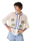 Sacrécoeur embroidered ali jungle blouse ecru