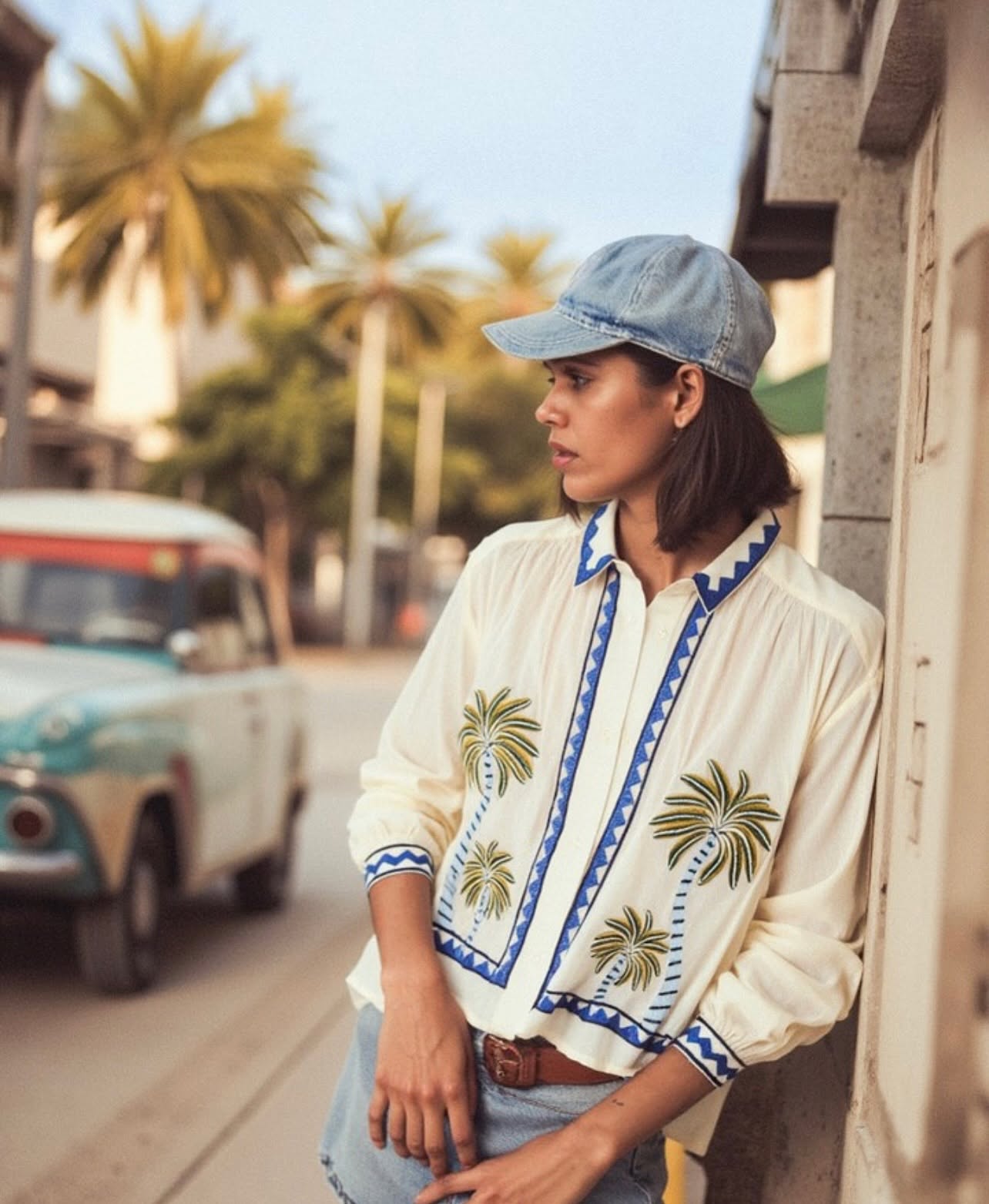 Sacrécoeur embroidered ali jungle blouse ecru