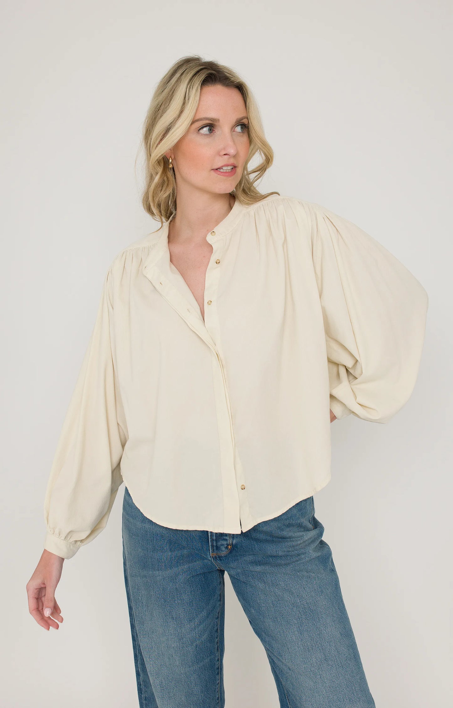Sacrécoeur gianni rib blouse ecru