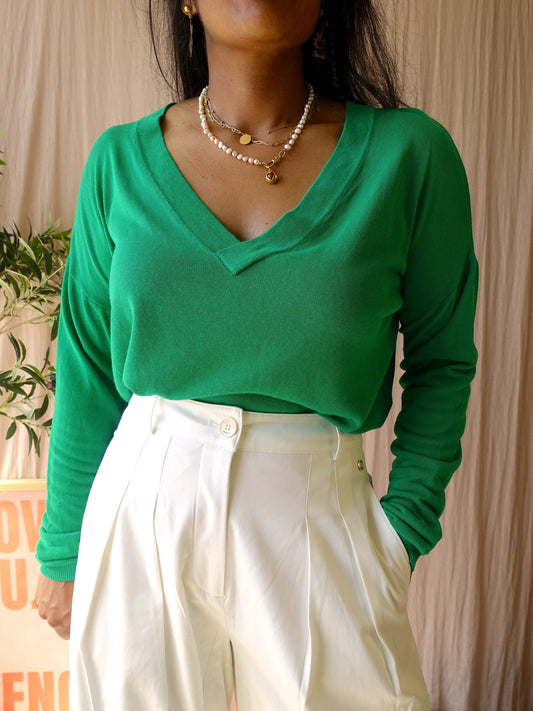 Samsøe Samsøe sona relaxed fit knit court green