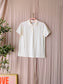 Closed uniseks embroidered cotton poloshirt ecru