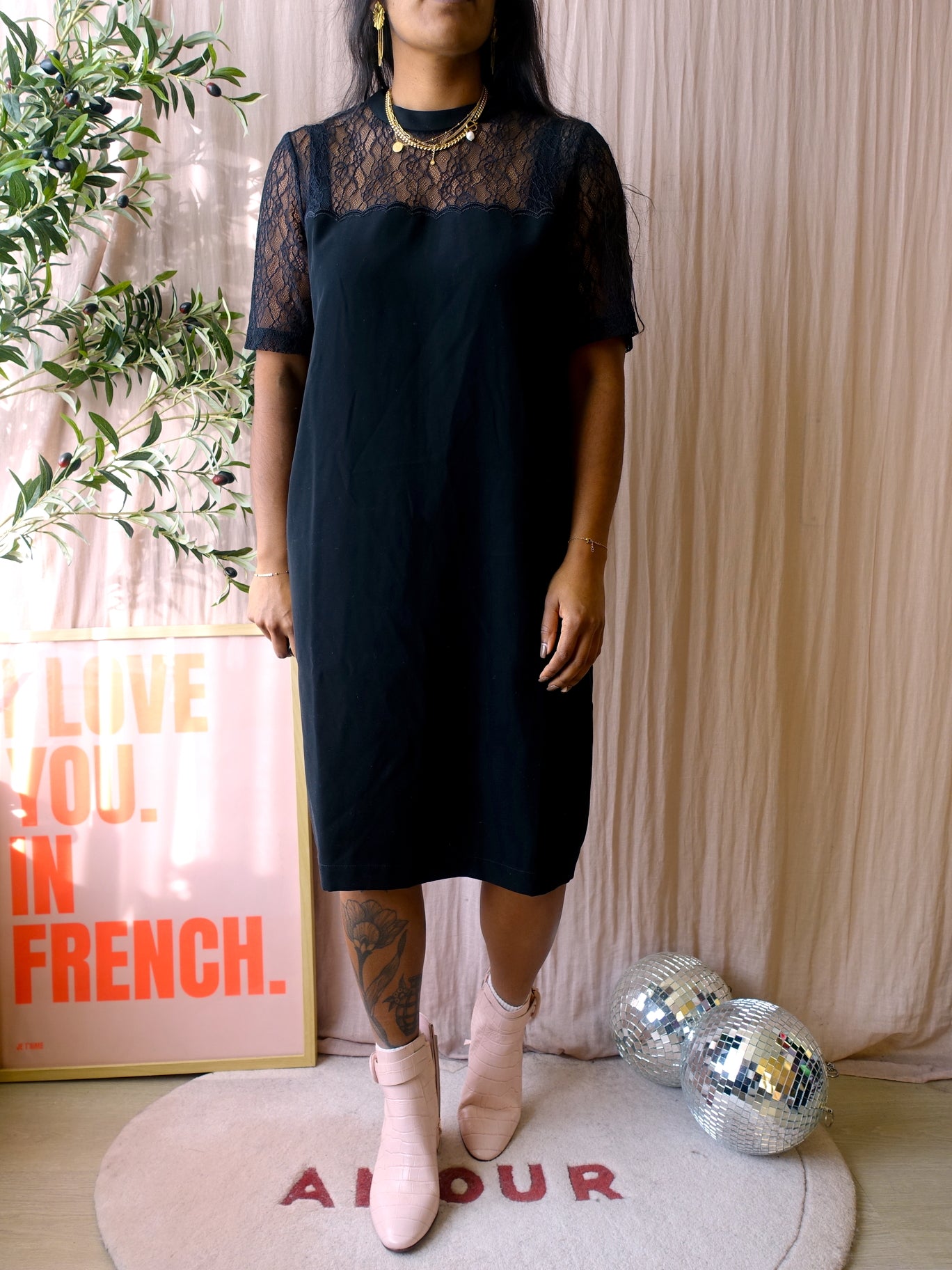 Samsøe Samsøe emily lace jurk zwart