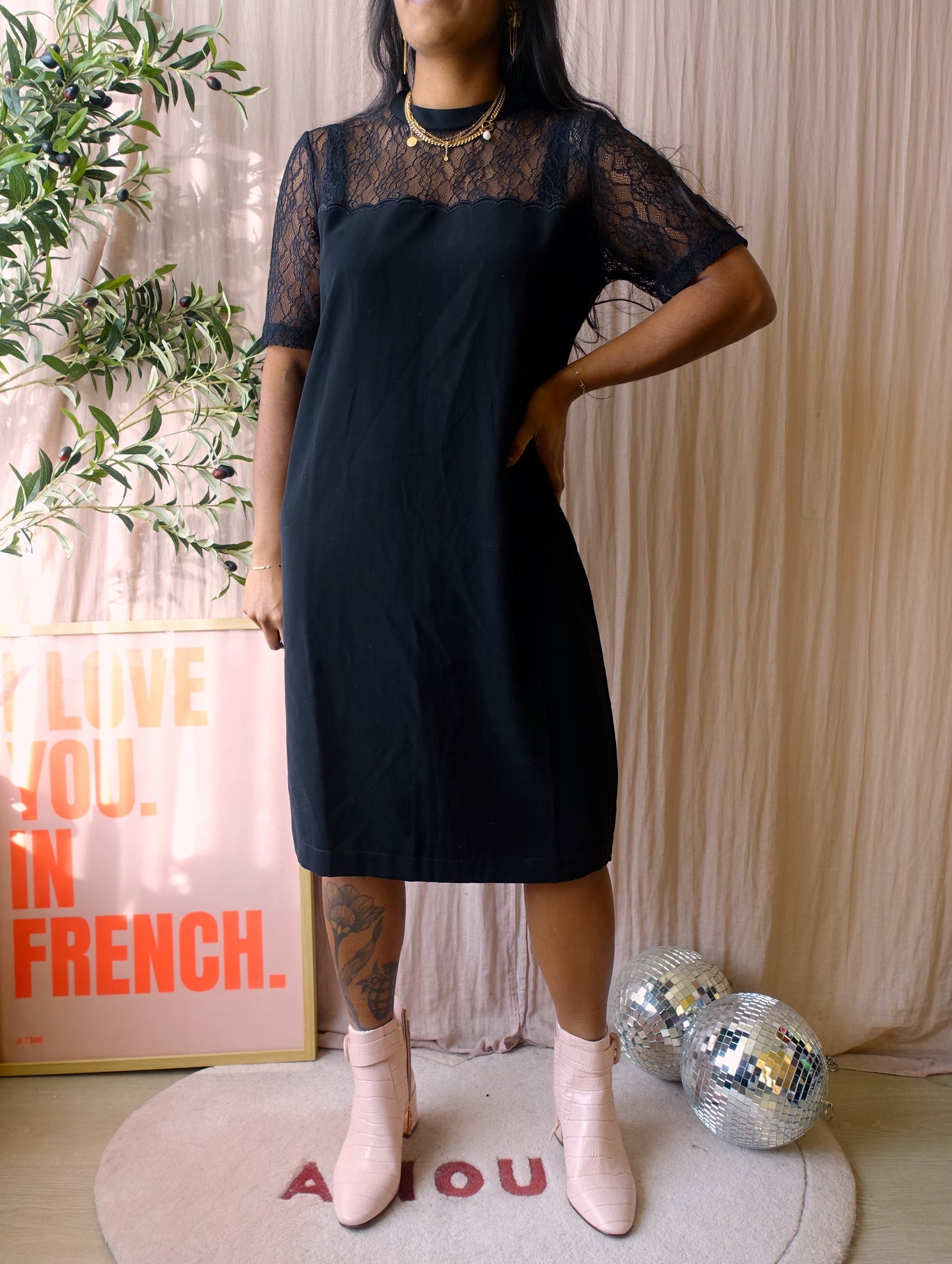 Samsøe Samsøe emily lace jurk zwart