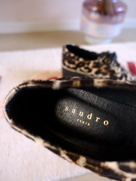 Sandro Paris Alec leopard chunky loafers