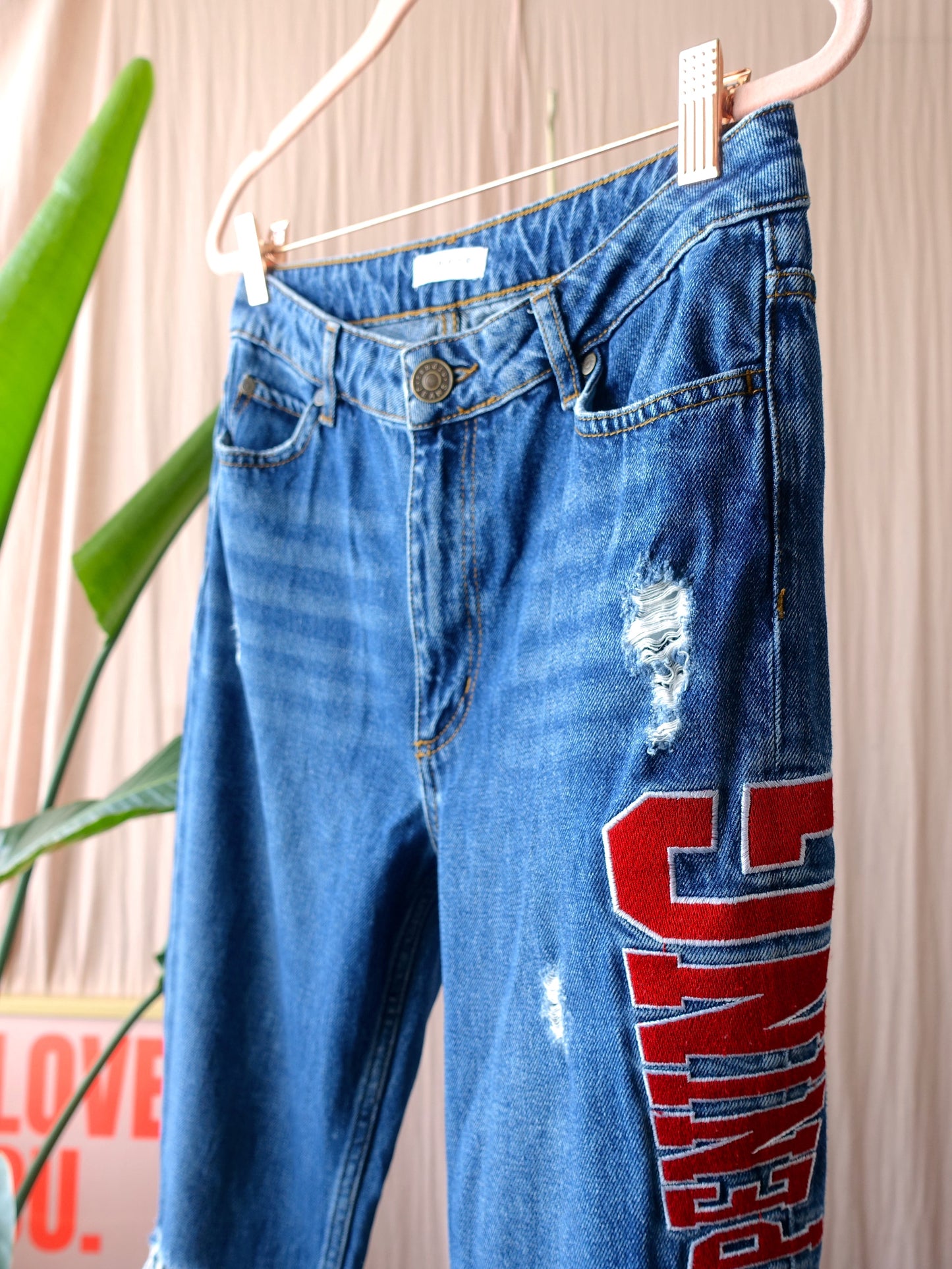 Sandro high rise distressed happening jeans
