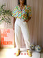 Sandro 100% silk shirt pastel print