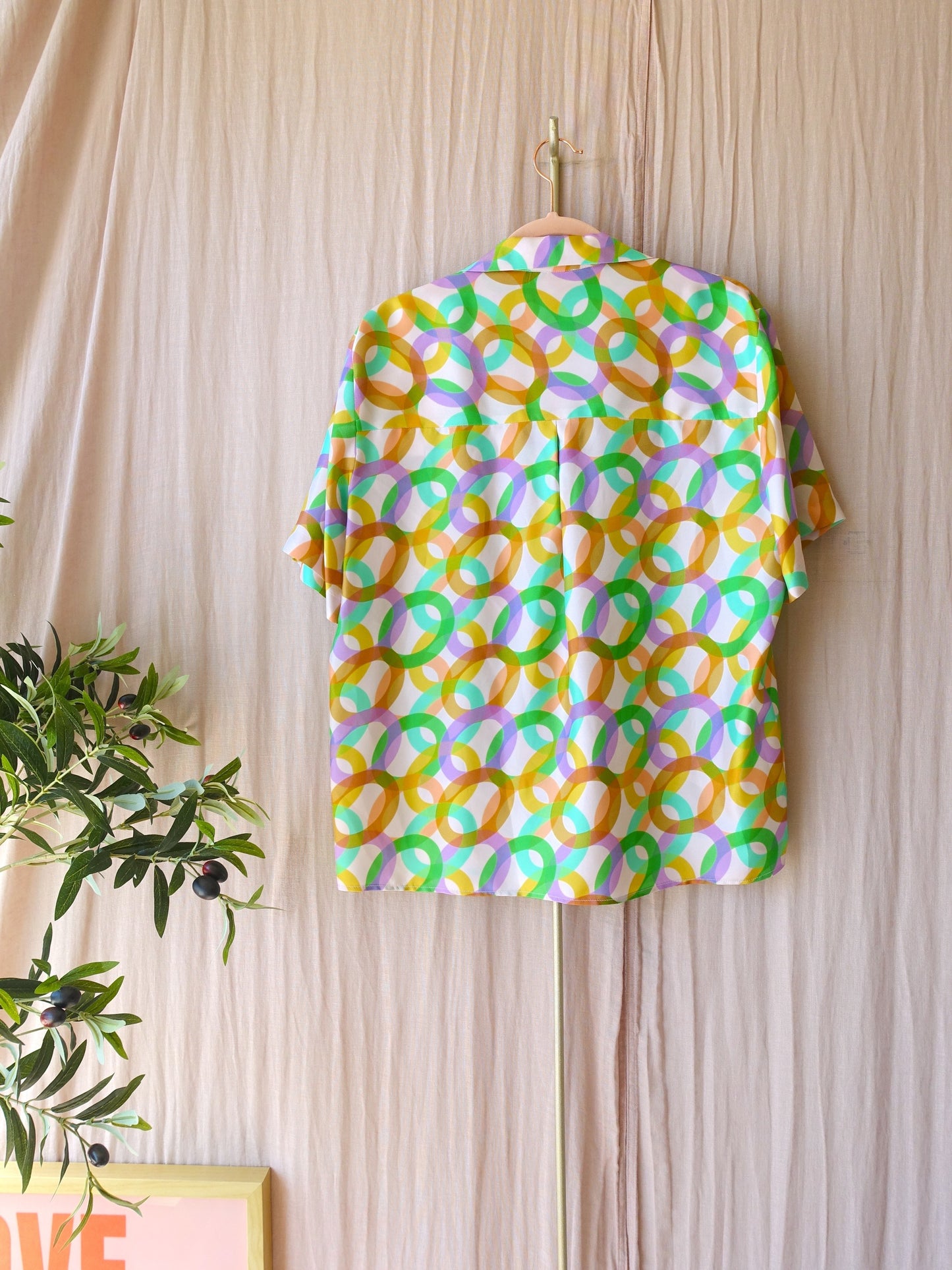 Sandro 100% silk shirt pastel print