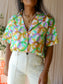 Sandro 100% silk shirt pastel print