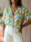 Sandro 100% silk shirt pastel print