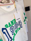 Sandro varsity logo print tee ecru