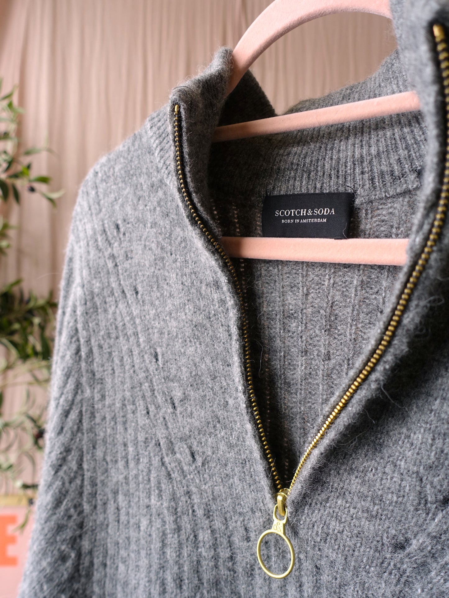 Scotch & Soda woolmix knit jurk smoke grey
