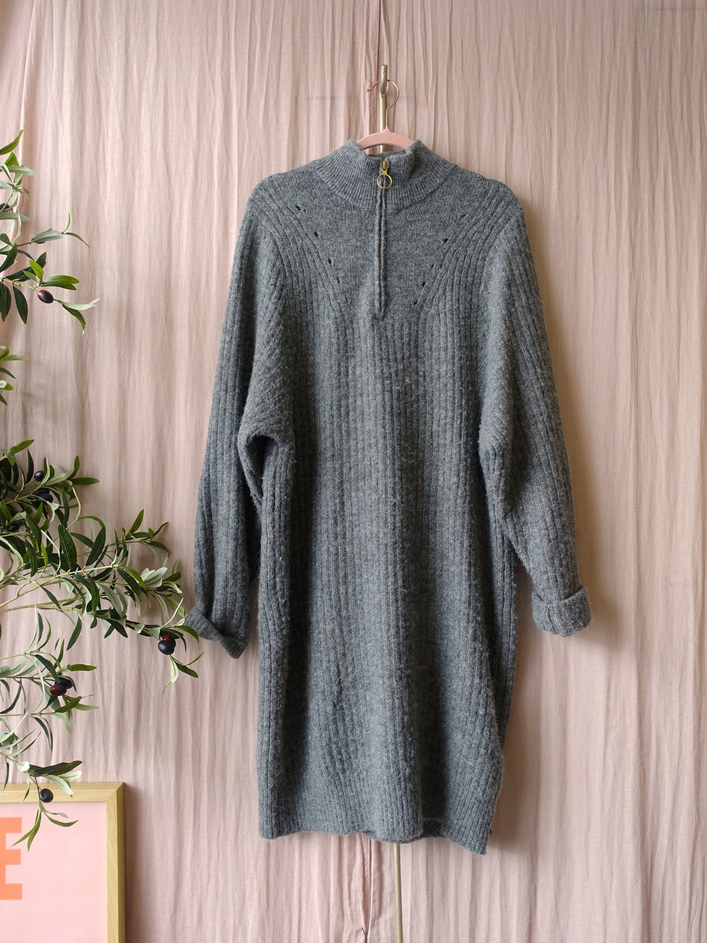 Scotch & Soda woolmix knit jurk smoke grey