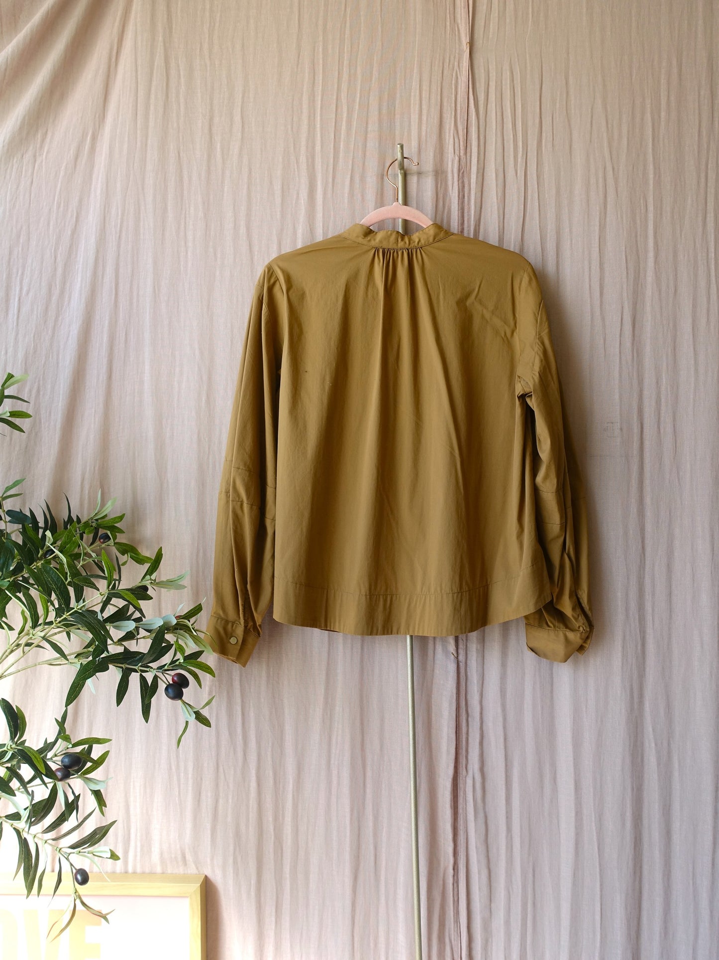 Scotch & Soda crispy cotton bowtie top camel