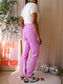 Scotch & Soda jacquard mid waist pantalon bubblegum pink