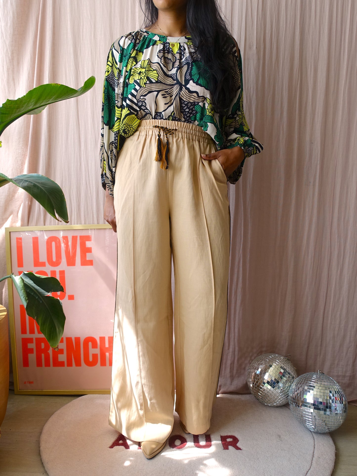 Scotch & Soda hope wide leg pants soft sand