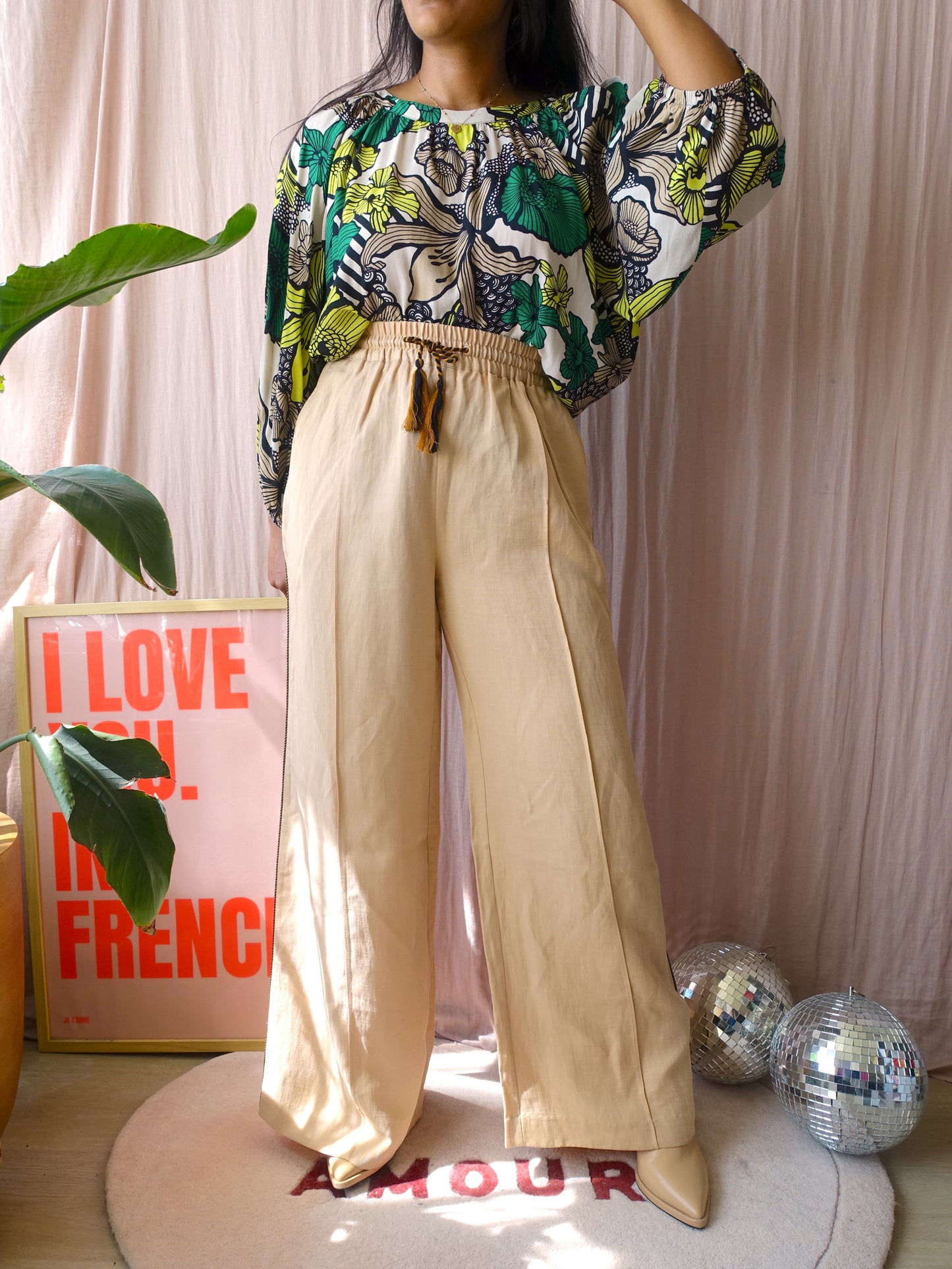 Scotch & Soda hope wide leg pants soft sand