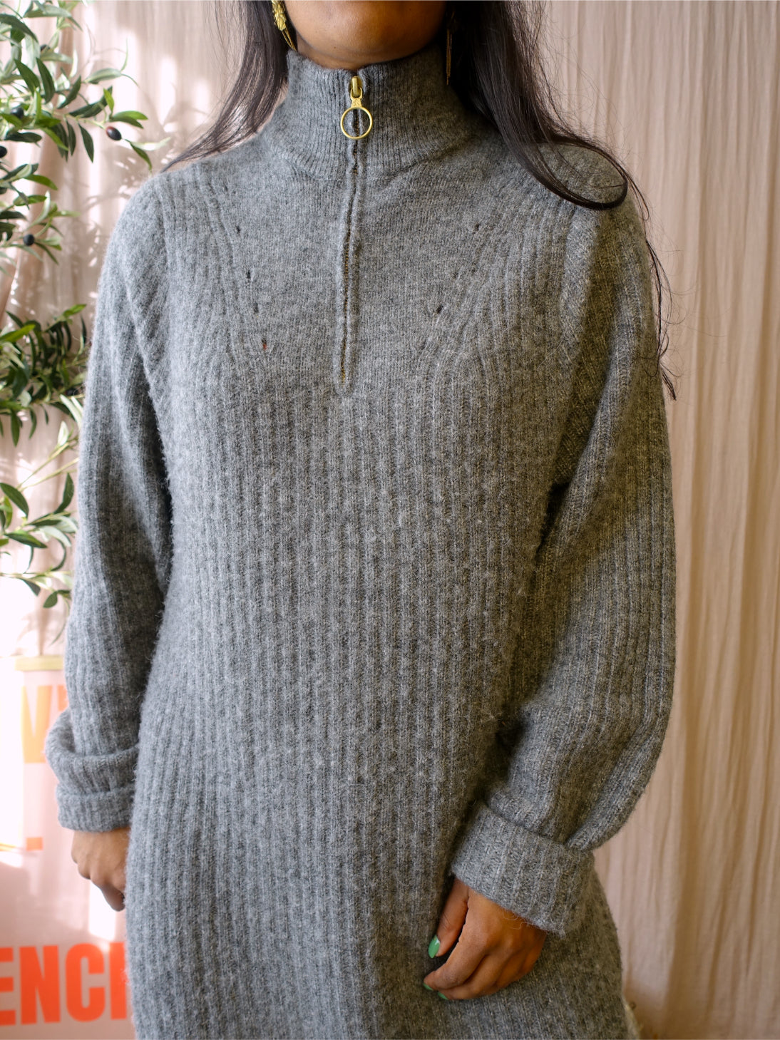 Scotch & Soda woolmix knit jurk smoke grey