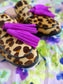 Scotch & Soda leather leopard loafer mules