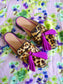 Scotch & Soda leather leopard loafer mules