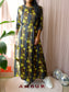 Scotch & Soda floral bohemian maxi jurk zwart / lime