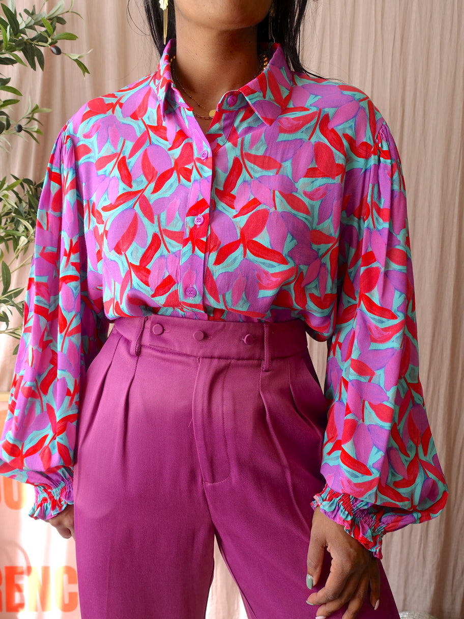 Ydence alyssa rayonmix blouse fuchsia