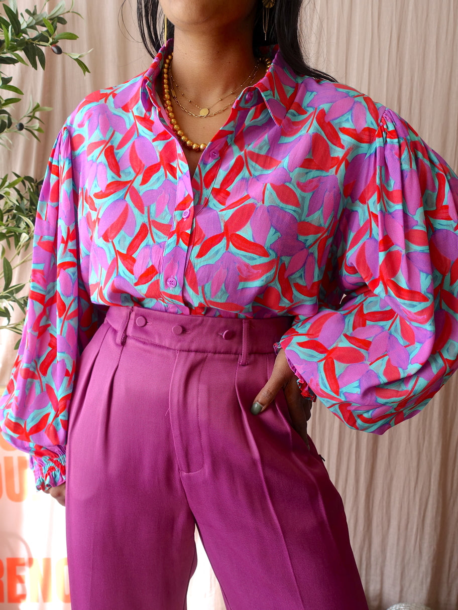 Ydence alyssa rayonmix blouse fuchsia