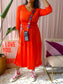 Scotch & Soda bright orange ruffle jurk