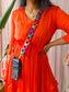 Scotch & Soda bright orange ruffle jurk