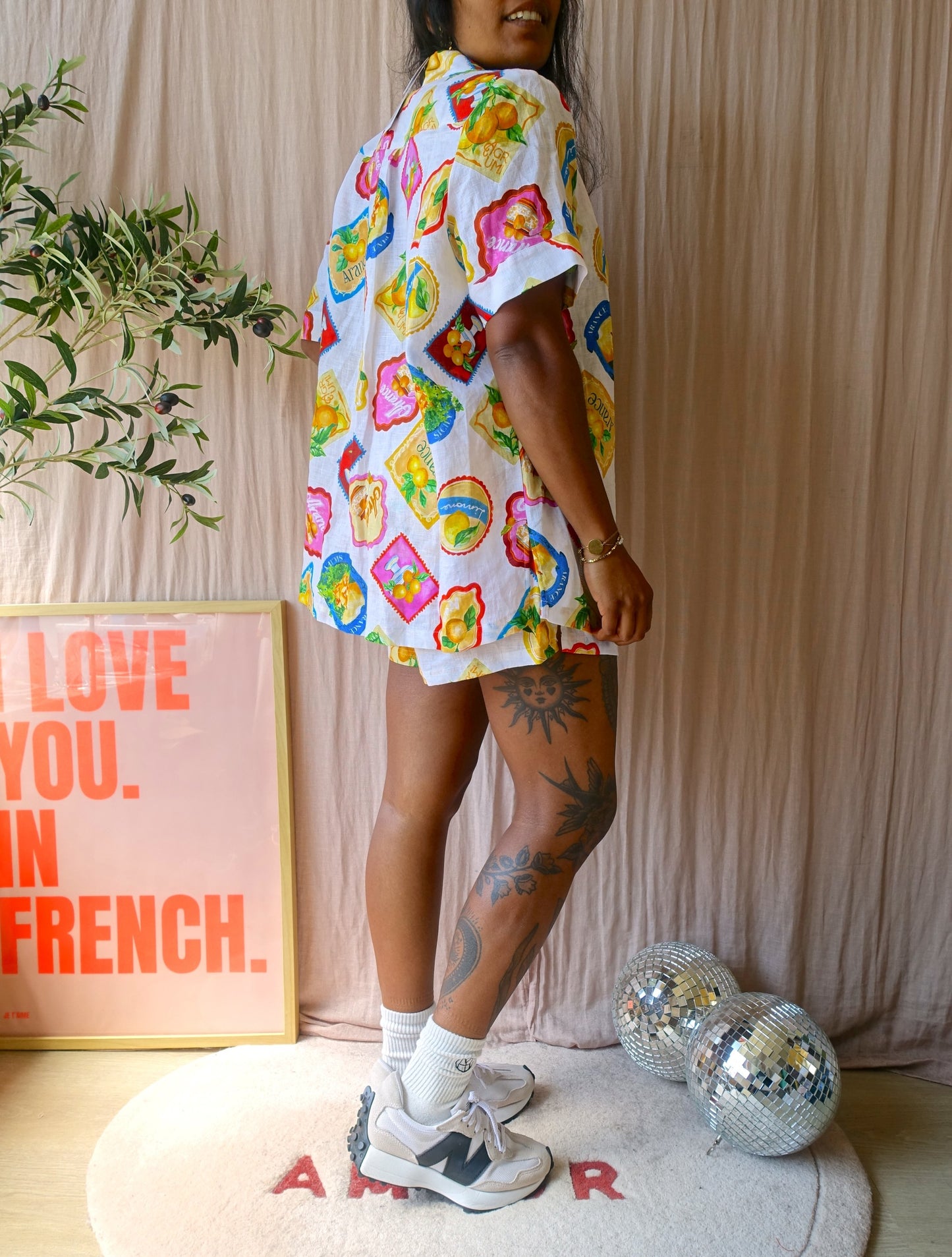 Seafolly ciao bella stamp shorts 100% linnen