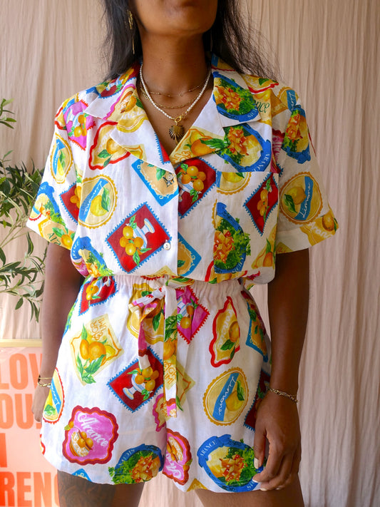 Seafolly ciao bella stamp shirt 100% linnen