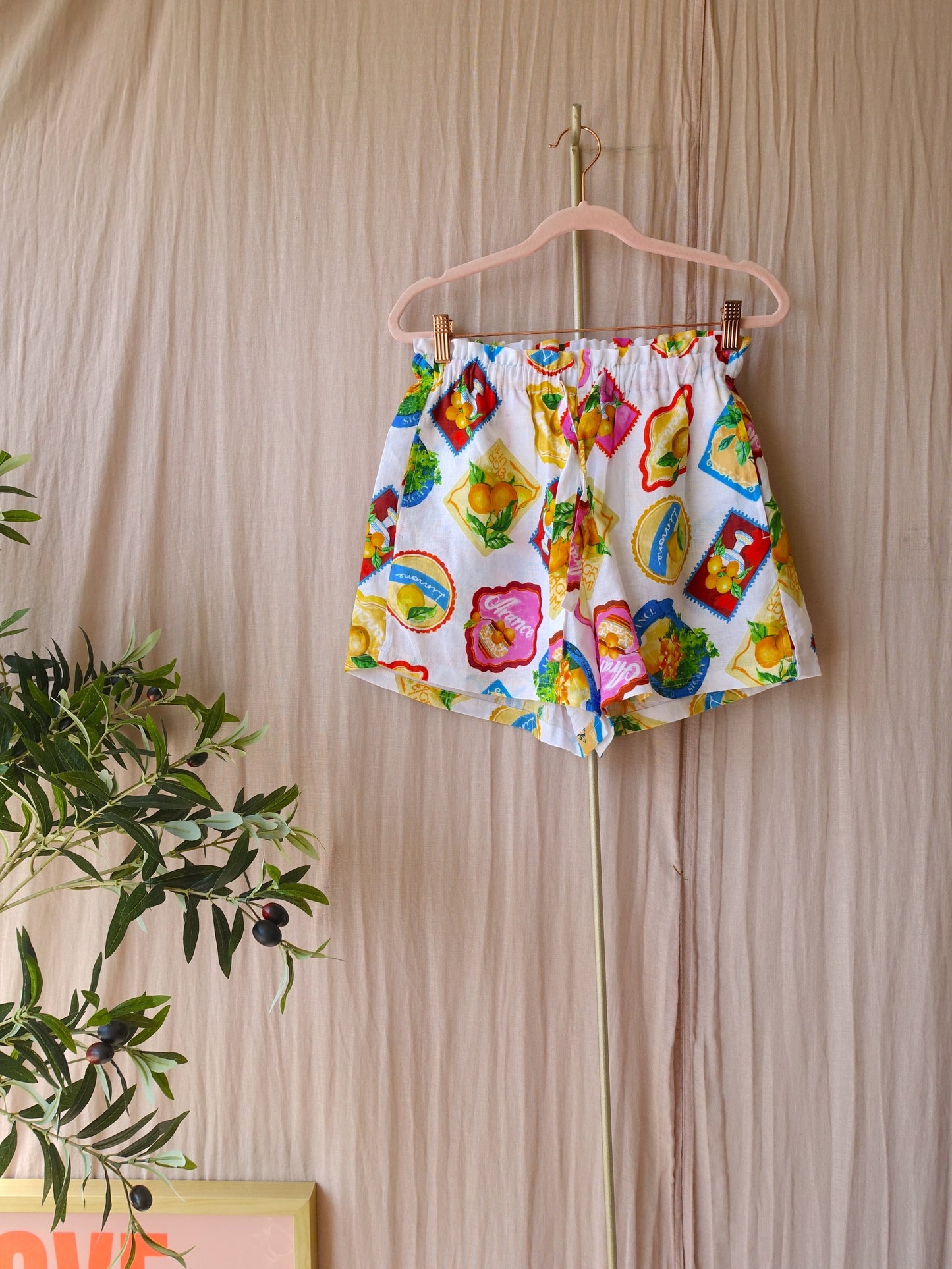Seafolly ciao bella stamp shorts 100% linnen