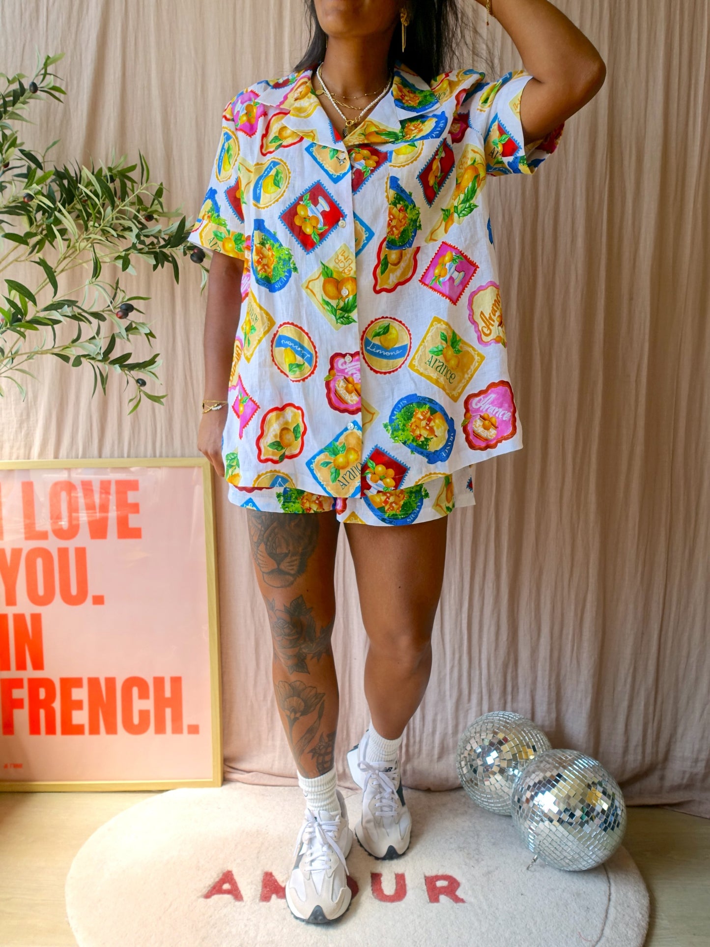 Seafolly ciao bella stamp shirt 100% linnen