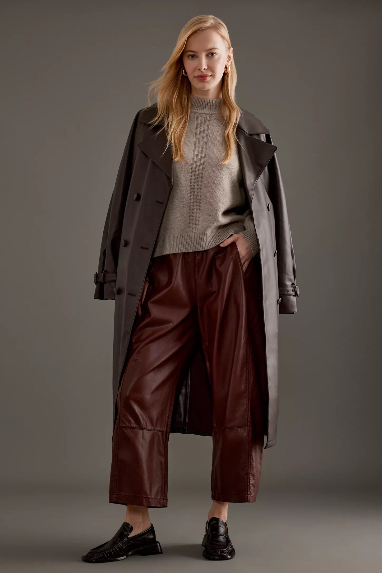 Selected Femme nica high neck knit oatmeal greige