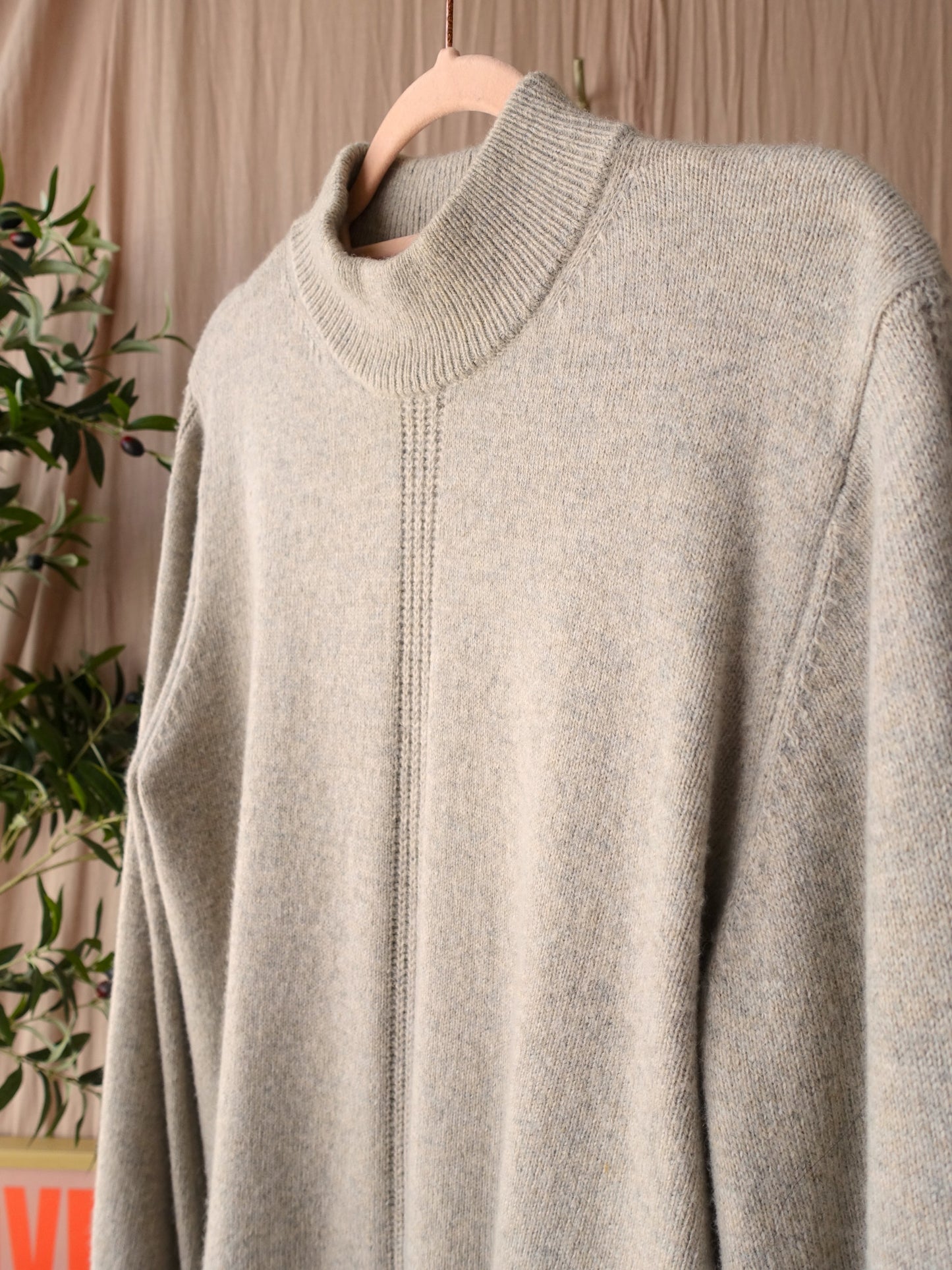 Selected Femme nica high neck knit oatmeal greige