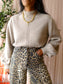 Selected Femme nica high neck knit oatmeal greige