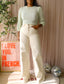 Selected Femme structured puff sleeve top pastel green