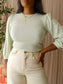 Selected Femme structured puff sleeve top pastel green
