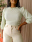 Selected Femme structured puff sleeve top pastel green