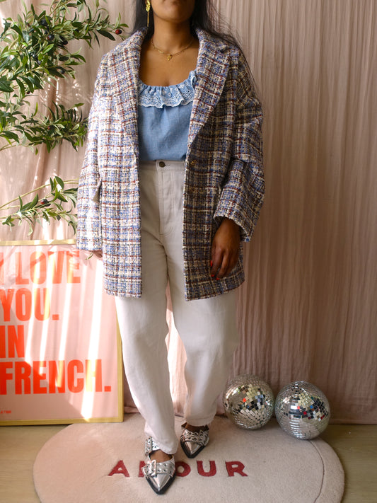 Ba&sh oversized tweed coat timy