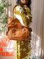 Shabbies leather zip up tas cognac